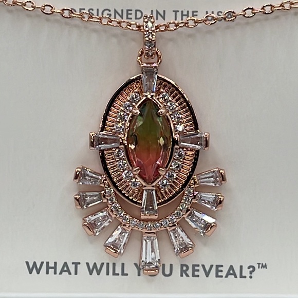 Bomb Party Necklace RBP2652 THE TOMB’S MEDALLION Watermelon Tourmaline - Picture 2 of 3